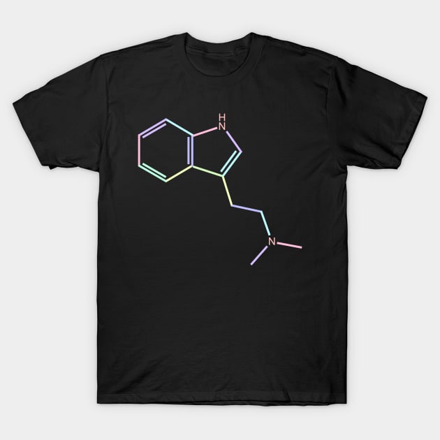 DMT Kawaii Pastel Rainbow Molecule T-Shirt by ChemECool